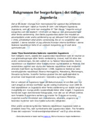 Bakgrunnen for borgerkrigen i det tidligere Jugoslavia