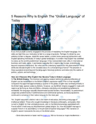 Global Language | Noter i engelsk | Over 3 sider