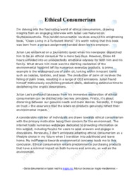 Ethical Consumerism – Engelsk