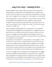 Common People | Analytical Essay af sang