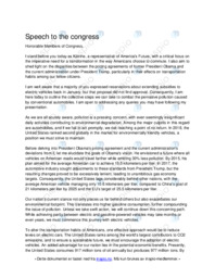 Speech To The Congress | Engelsk Speech