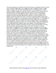 The ethics of human cloning | Engelsk oppgave