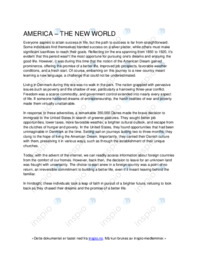 America the new world | Noter i engelsk | Over 1 side