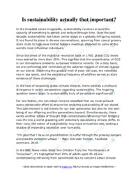 Is sustainability actually that important?