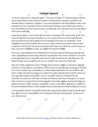 Speech about fashion