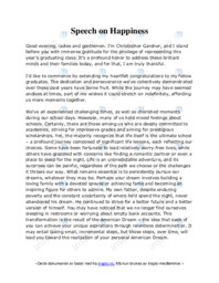 Speech on Happiness