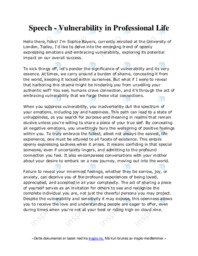 Speech | Vulnerability in Professional Life