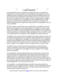 I can’t breathe | Engelsk Stil