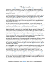 Volunteer vacation | Speech