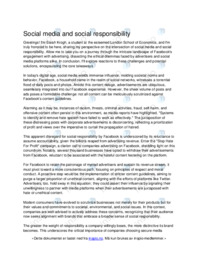 Social media and social responsibility | Engelsk Essay