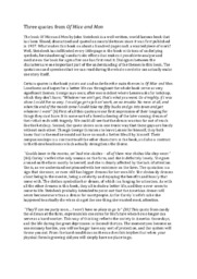 Three quotes from Of Mice and Men | Prøve i engelsk