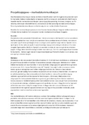 Prosjektoppgave – markedskommunikasjon