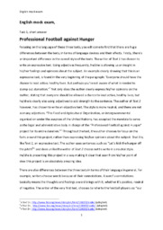 Professional Football against Hunger & The Dead Planet