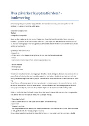 Hva påvirker kjøptsatferden? – innlevering