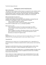 Biological control mechanisms | Mock exam