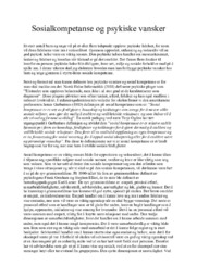 Sosialkompetanse og psykiske vansker