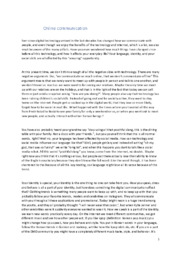 Online communication | Engelsk essay