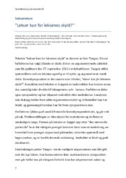 Lekser kun for leksenes skyld? | Analyse