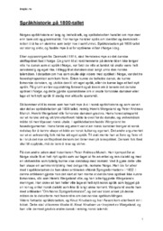 Språkhistorie på 1800-tallet | Norsk