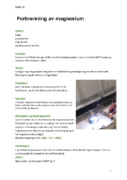 Forbrenning av magnesium | Naturfag Rapport