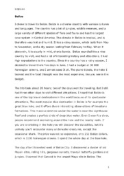 Belize | Engelsk Oppgave