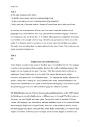 English as an international language | Engelsk Oppgave