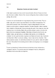 Breaches of norms and rules in school | Engelsk tentamen