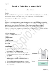 Elektrolyse av kobberklorid | Rapport
