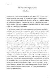The Boy in the Striped Pajamas | John Boyne | Book analysis