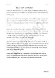 Og så kom sommeren | Gro Dahle | Analyse