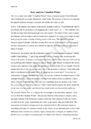 Canadian Winter | Story analysis