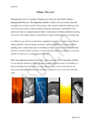 Climate. Why care? | Analyse