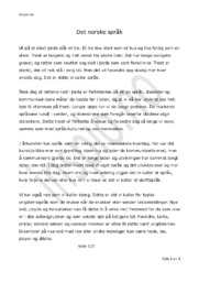 Det Norske Språk | Oppgave