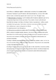 Political features of South Africa | Engelsk oppgave