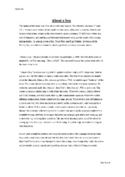 About a Boy | Analyse | Nick Hornby