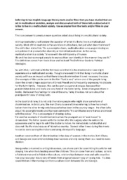 Recorded answer on multiculturism