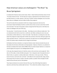 How American values are challenged in The River