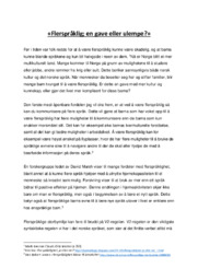 Flerspråklig; en gave eller ulempe