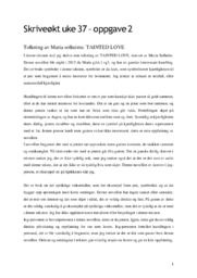 Tolkning av Maria solheims |  TAINTED LOVE
