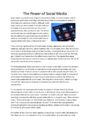The Power of Social Media | Written assignment