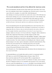 The second amendment and how it affected the American society