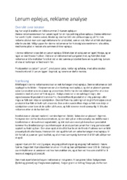 Lerum eplejus, reklame analyse