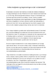 Hvilke muligheter og begrensninger er det i et demokrati