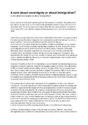 A vote about sovereignty or about immigration