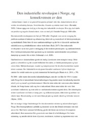 Den industrielle revolusjon i Norge, og konsekvensen av den