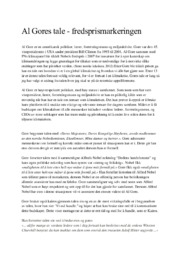 Al Gores tale | Fredsprismarkeringen