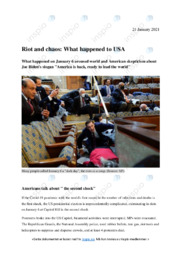 Riot and chaos in America | Essay