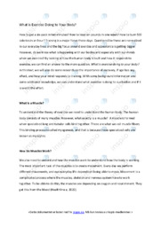 What is Exercise Doing to Your Body