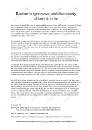 Racism is ignorance | Essay