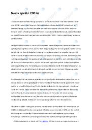 Norsk språk i 200 år